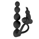 Triple-Pleasure-Cockring-Met-Anaalkralen-En-Stimulator-Zwart