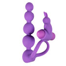 Triple-Pleasure-Cockring-Met-Anaalkralen-En-Stimulator-Paars