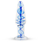 Smalle-Glazen-Buttplug-Met-Blauwe-Spiraal-Transparant
