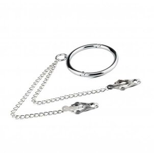 Metalen Halsband Met Tepelklemmen