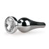Puntige metalen buttplug met transparante steen_