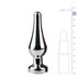 Puntige metalen buttplug met transparante steen_