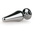 Zilverkleurige metalen buttplug met roze diamant_