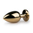Metalen buttplug met paarse diamant - goudkleurig_