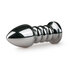 Zilverkleurige buttplug met roze steen_