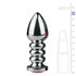 Zilverkleurige buttplug met roze steen_