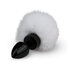 Zwarte buttplug met witte konijnenstaart_