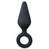Zwarte buttplug met trekring - large_