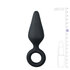 Zwarte buttplug met trekring - large_