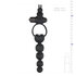 Triple Pleasure Cockring Met Anaalkralen En Stimulator - Zwart_