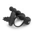 Triple Pleasure Cockring Met Anaalkralen En Stimulator - Zwart_