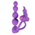 Triple Pleasure Cockring Met Anaalkralen En Stimulator - Paars_