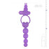 Triple Pleasure Cockring Met Anaalkralen En Stimulator - Paars_