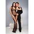 Floral tube top set print crotchless bodystocking_