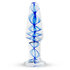 Smalle Glazen Buttplug Met Blauwe Spiraal - Transparant_