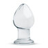 Ronde Glazen Buttplug - Transparant_