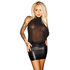Wetlook/Netstof Mini Jurk Met Open Rug_